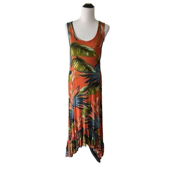 SOFT SURROUNDINGS NWT Sleeveless Tropical Floral FABIANA Hi-Low Maxi Dress size - Picture 2 of 9